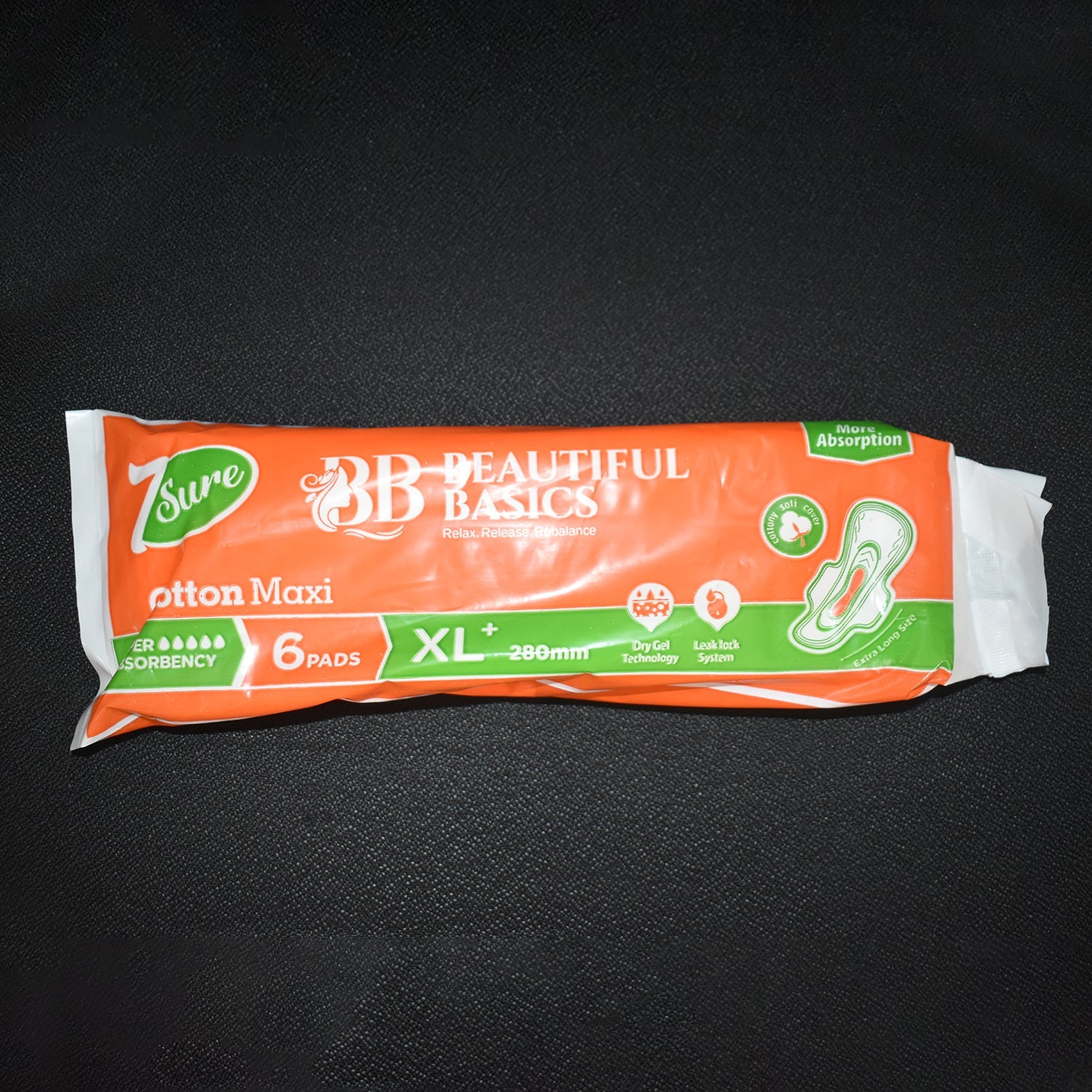 Beautiful Basics Orange Cotton Maxi Sanitary Pads XL+ 280mm Pack of 6 Pads Beautiful Basics Orange Cotton Maxi Sanitary Pads XL+ 280mm Pack of 6 Pads